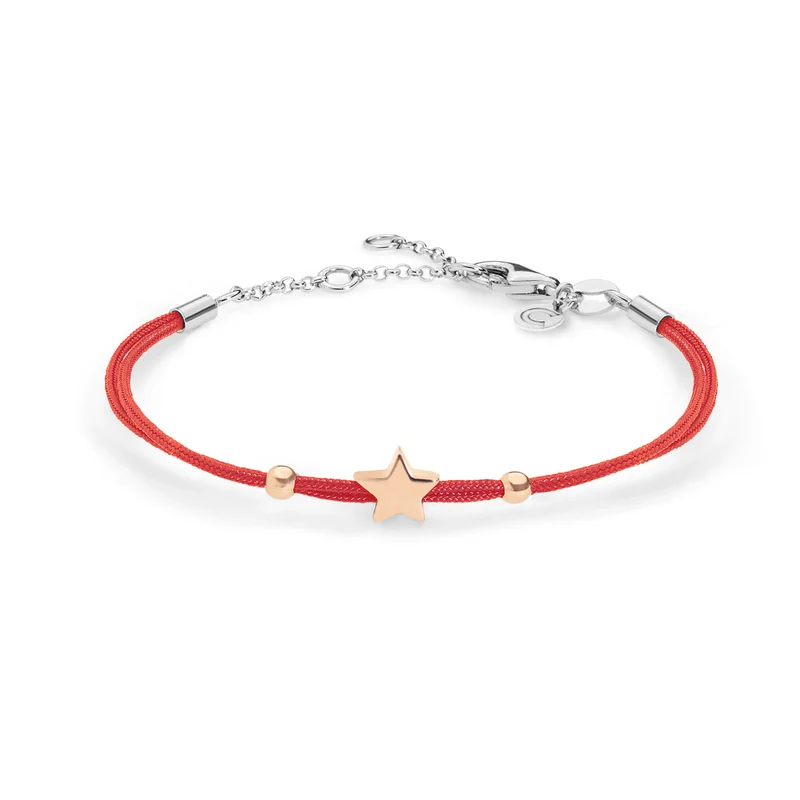 Comete Bracciale Stella in argento cordino rosso BRA156