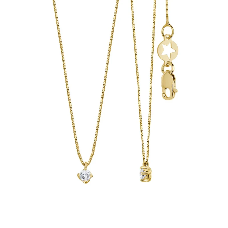 Comete Collana in Oro giallo 750‰ con Diamante bianco GLB1687G