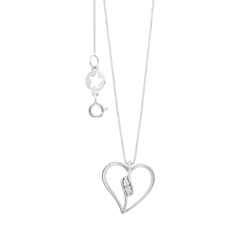 Comete Collana cuore in Oro bianco 750‰ con Diamanti bianchi GLB1703