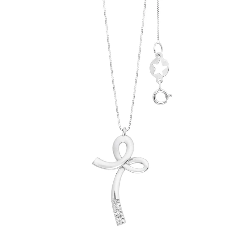 Comete Collana croce in Oro bianco 750‰ e Diamanti bianchi GLB1709