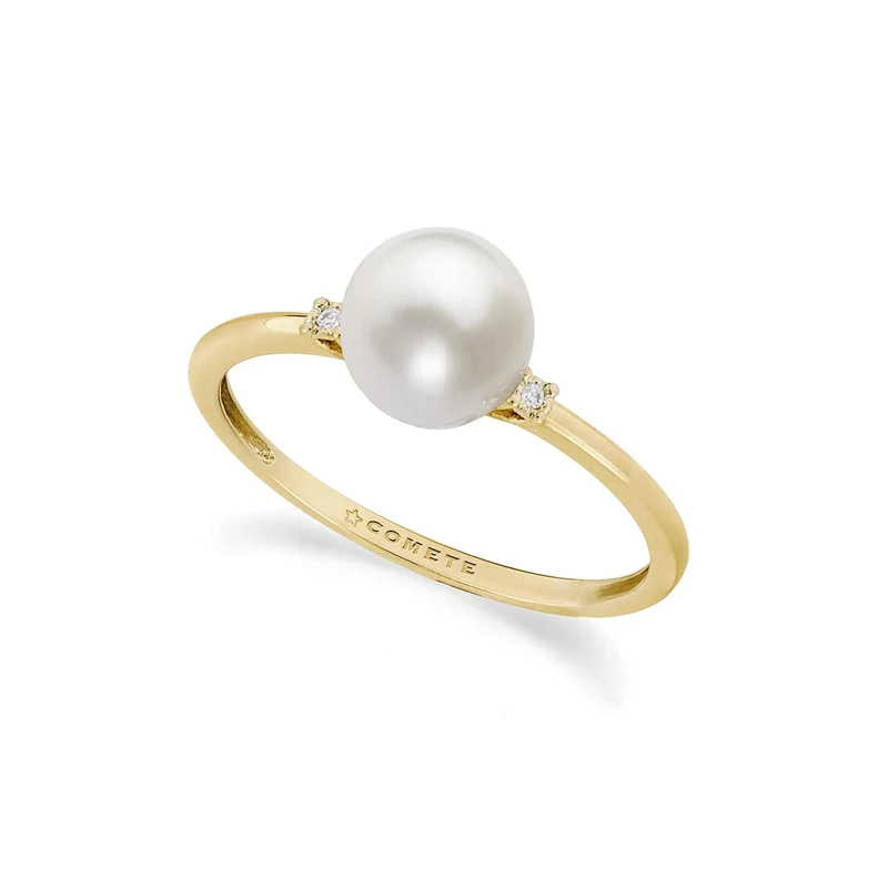 Comete Anello in Oro giallo 750‰, Diamanti bianchi e Perla coltivata ANP415G