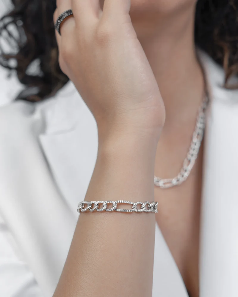 Comete Bracciale in Argento 925‰ rodiato, zirconi bianchi UBR1290