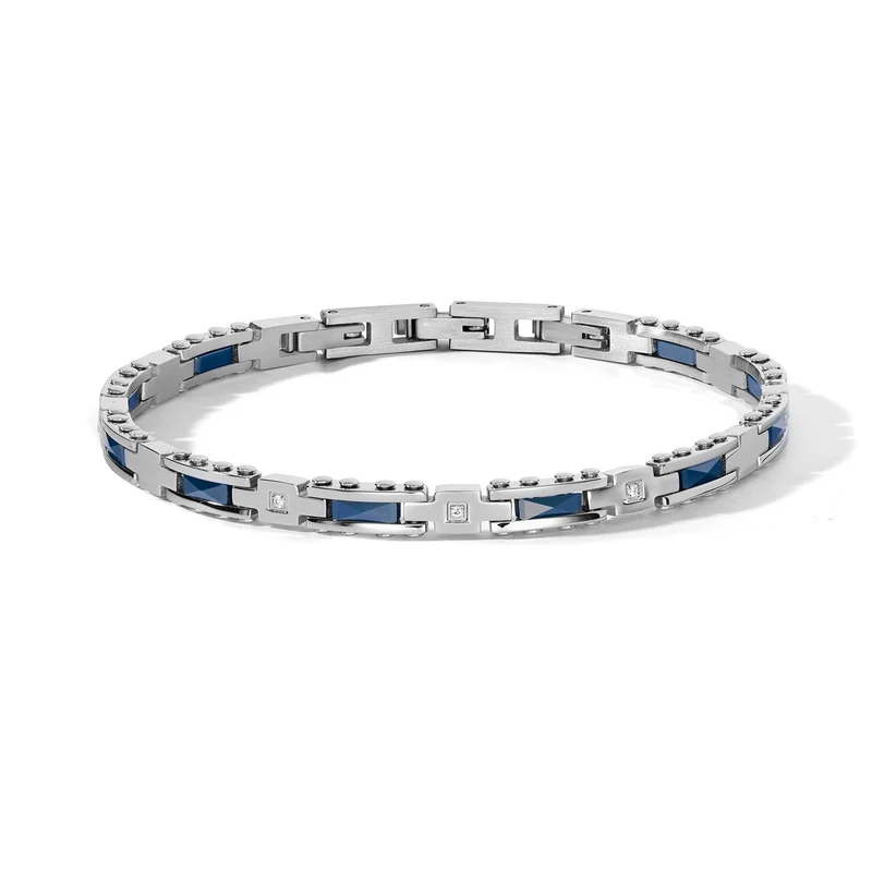 Comete Bracciale in acciaio, ceramica blu e zirconi bianchi UBR1306