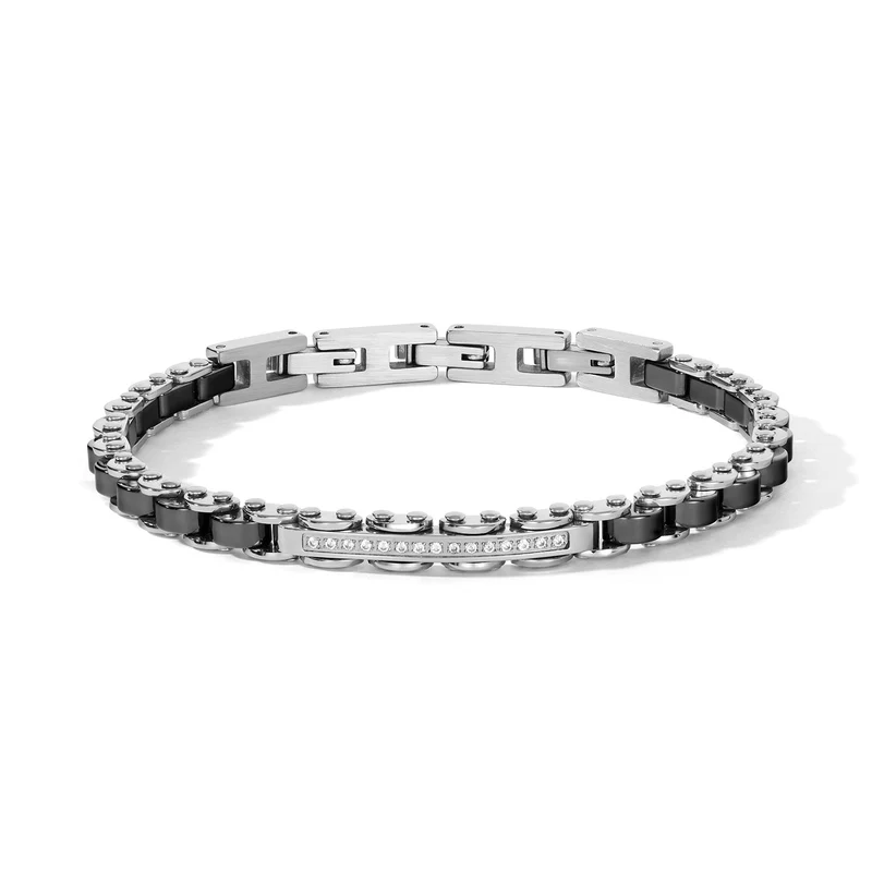 Comete Bracciale in acciaio, zirconi bianchi e ceramica UBR1309