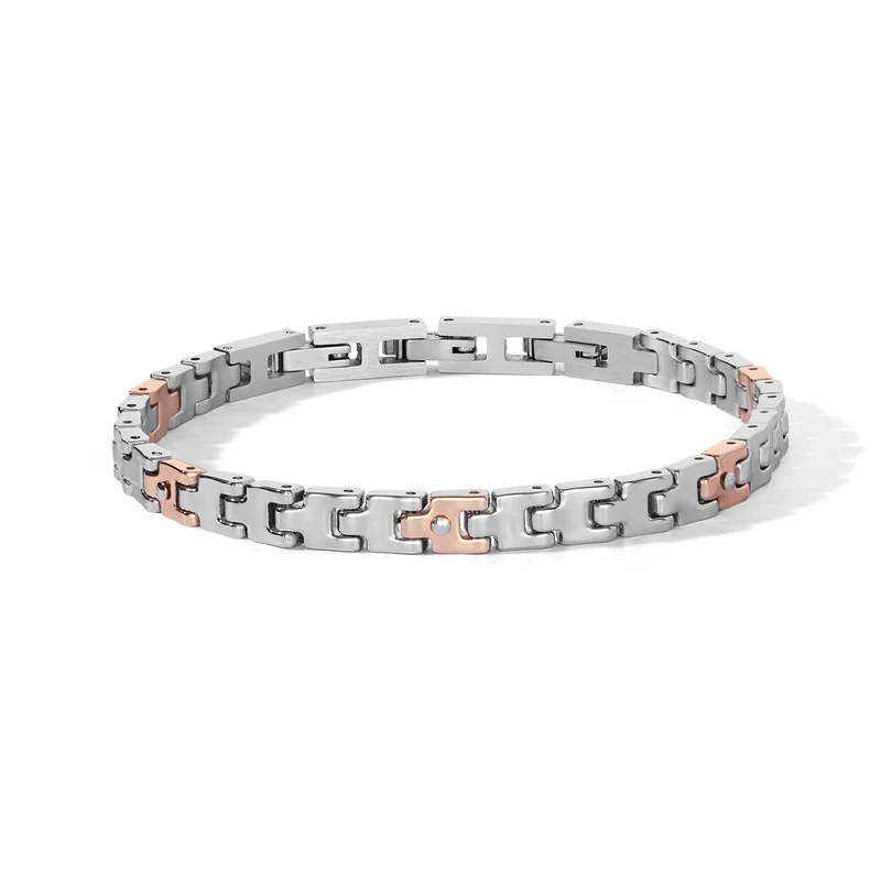 Comete Bracciale in Acciaio, zirconi bianchi e pvd rosa UBR1311
