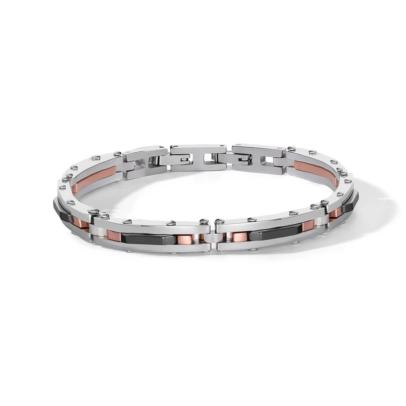 Comete Bracciale in acciaio, ceramica nera e pvd UBR1313
