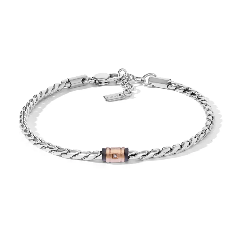Comete Bracciale in acciaio, diamante e pvd rosè e nero UBR1319