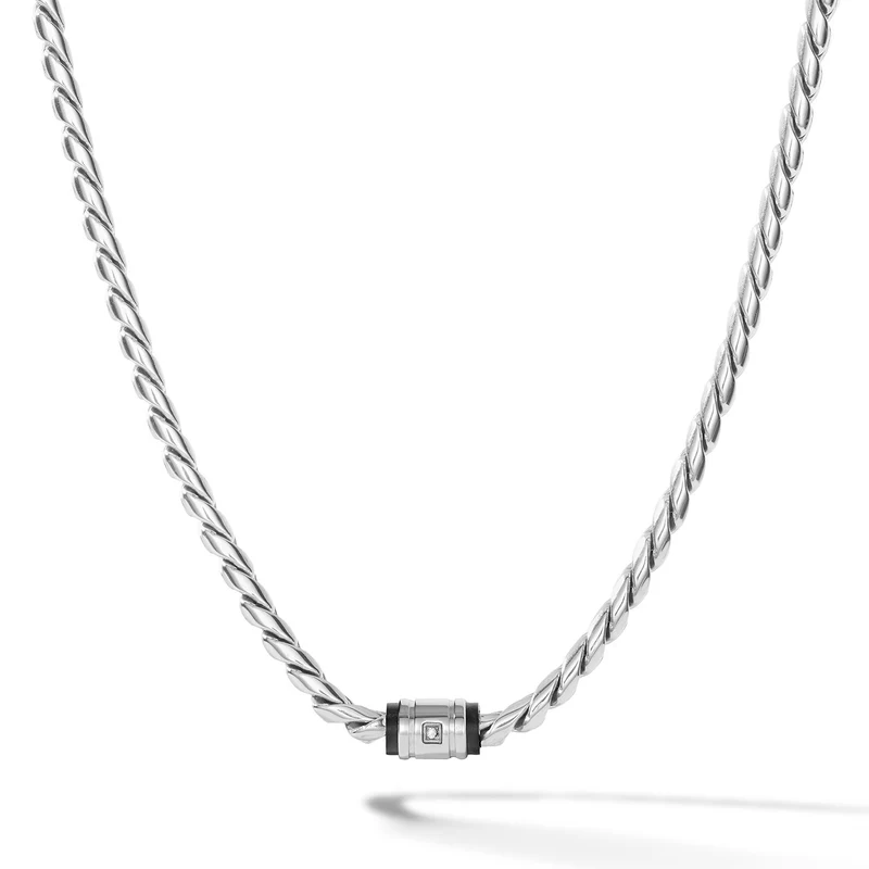 Comete Girocollo in acciaio, pvd nero, diamante bianco UGL774