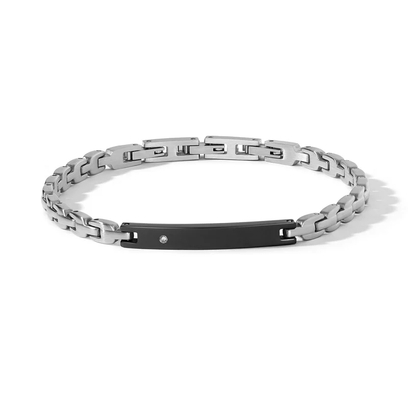 Comete Bracciale in acciaio, pvd nero e diamante UBR1321