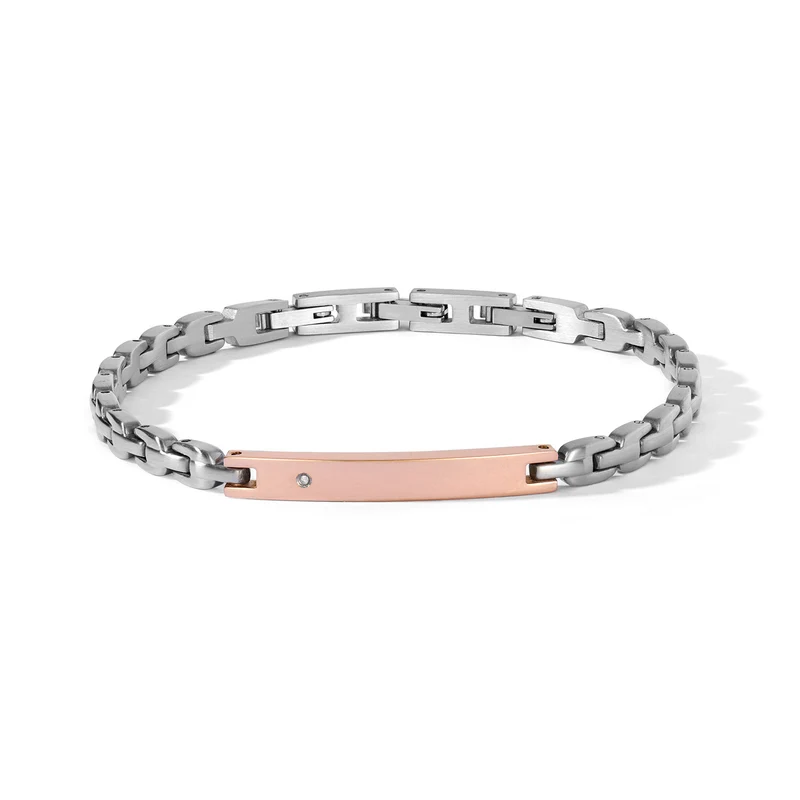 Comete Bracciale in acciaio, pvd rosè e diamante bianco UBR1322