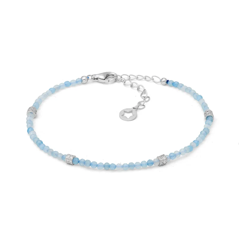 Comete Bracciale in argento 925‰ con acquamarina e zirconi BRA292