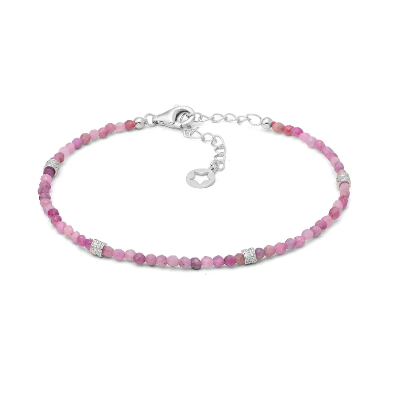 Comete Bracciale in argento 925‰ con radice di rubino e zirconi BRA295