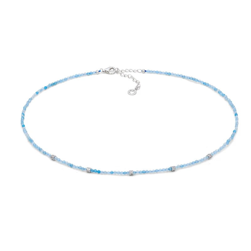 Comete Girocollo in argento 925‰ con acquamarina e zirconi GLA293