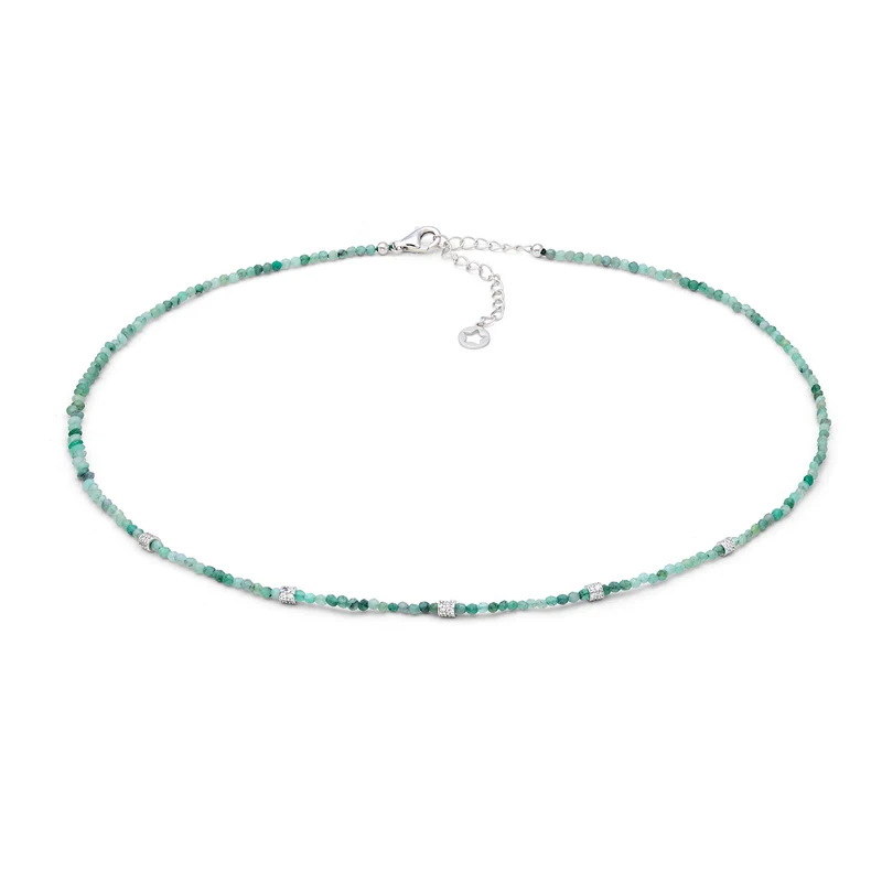 Comete Girocollo in argento 925‰ con smeraldo e zirconi GLA295