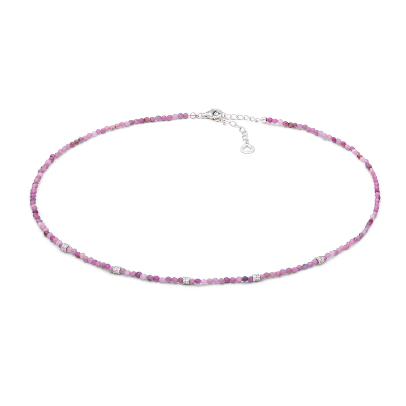Comete Girocollo in argento 925‰ con rubino e zirconi GLA296