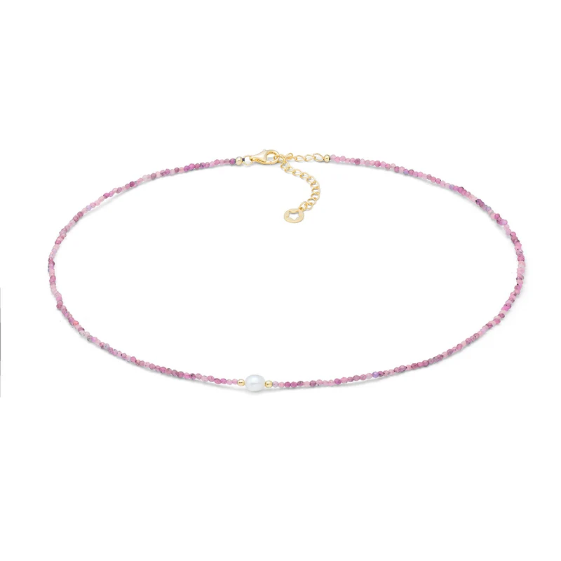 Comete Girocollo in argento 925‰ con rubino e perla GLA301