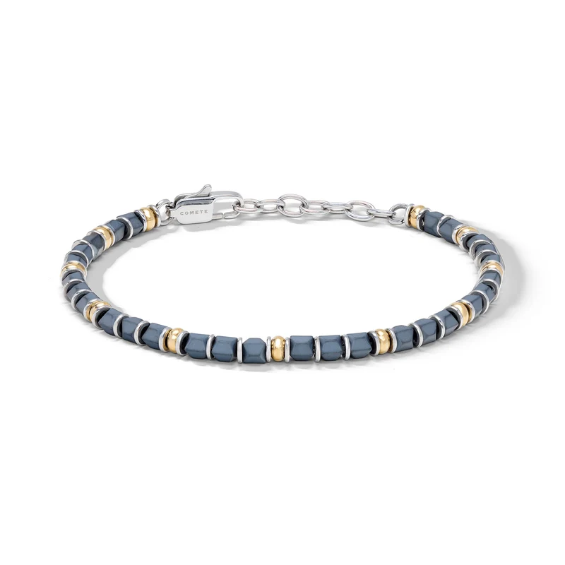 Comete Bracciale in acciaio con ematite grigia e PVD giallo UBR1328