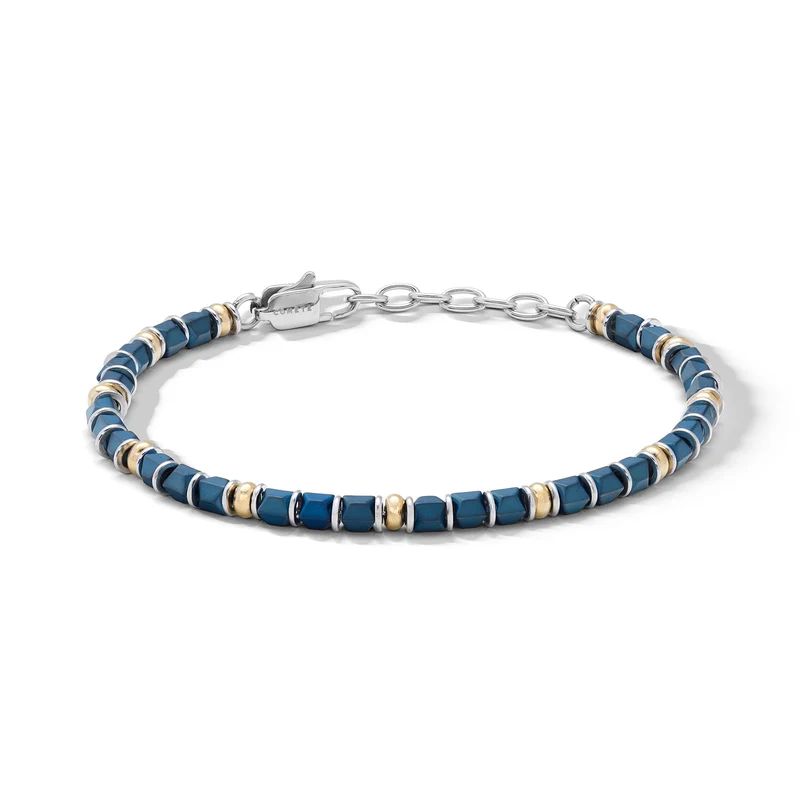 Comete Bracciale in acciaio con ematite blu e PVD giallo UBR1329