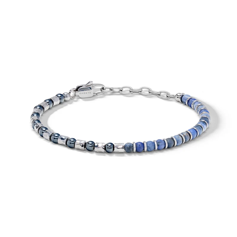 Comete Bracciale in acciaio con sodalite ed ematite UBR1330