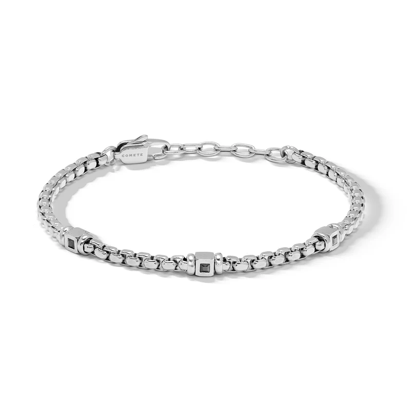 Comete Bracciale in acciaio con zirconi neri UBR1351