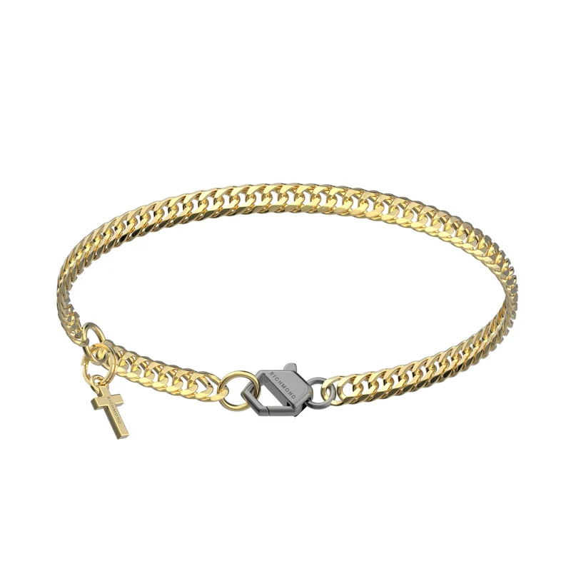 John Richmond bracciale titanium finitura PVD oro diamanti Lab Grown JRRB15GB