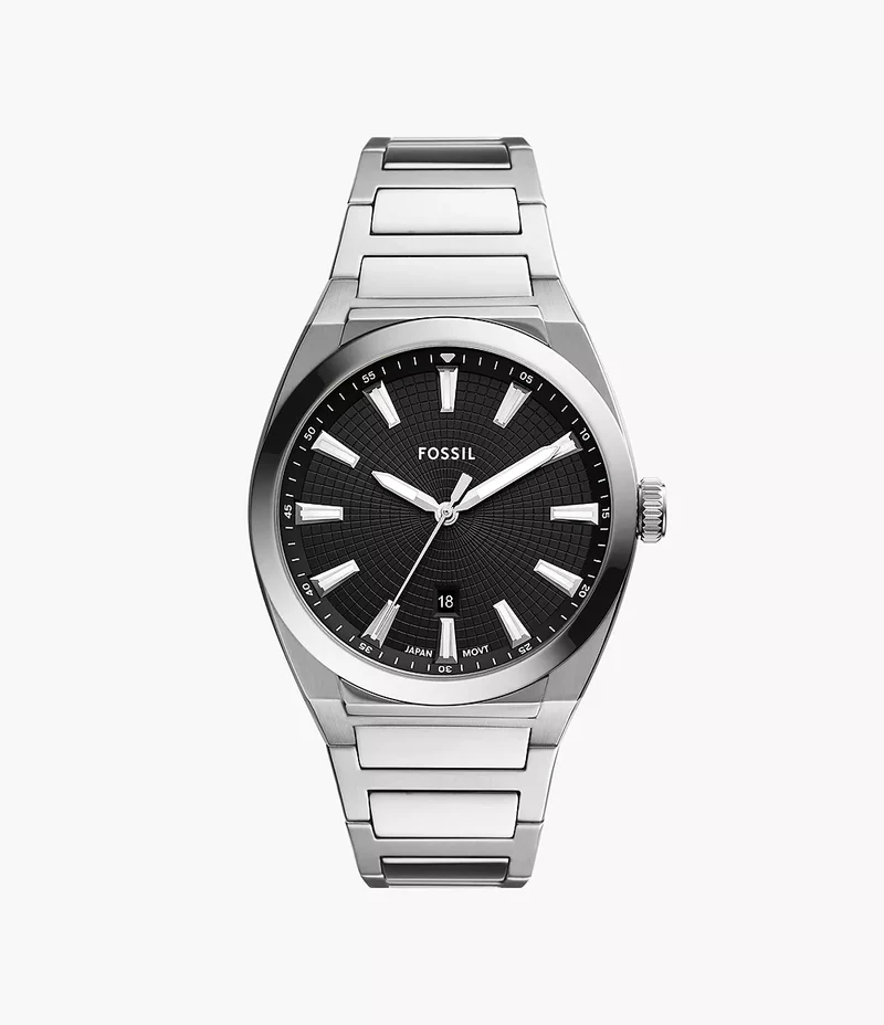 Fossil orologio Everett 42mm nero quarzo acciaio FS5821