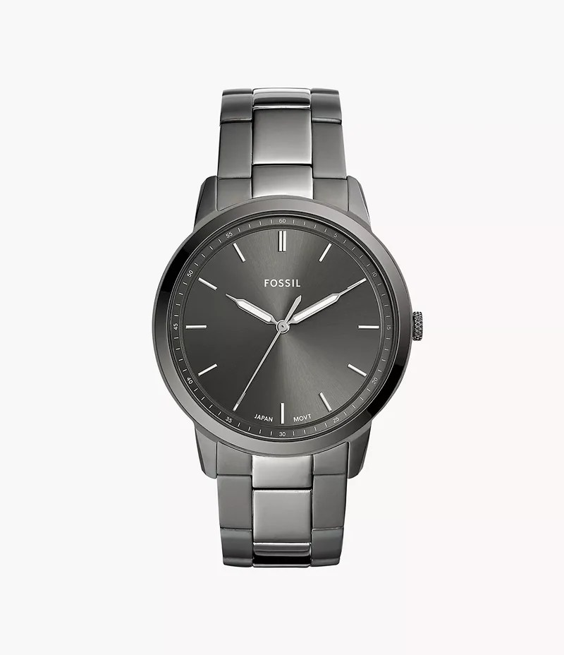 Fossil orologio Minimalist 44mm grigio quarzo acciaio finitura PVD grigio FS5459