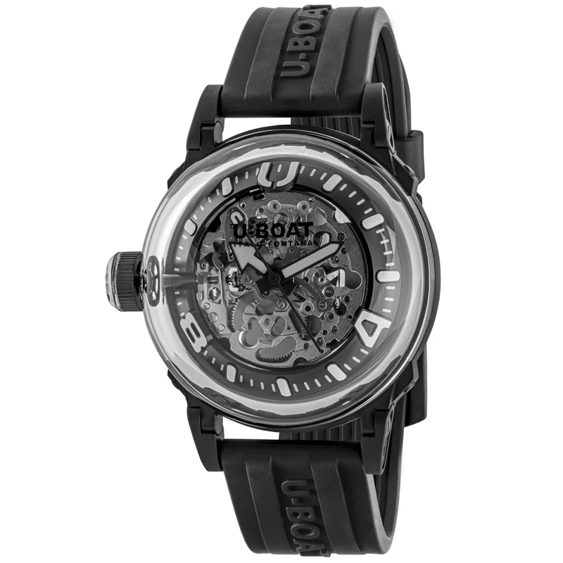 U-BOAT orologio U-65 44mm bianco automatico acciaio finitura PVD nero 3349