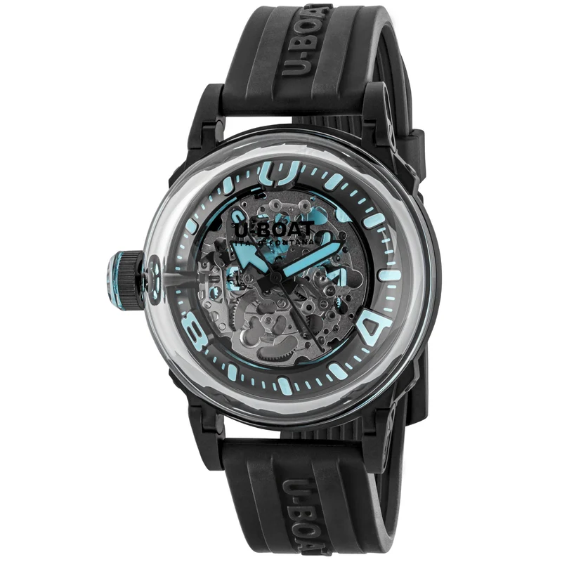 U-BOAT orologio U-65 44mm turchese automatico acciaio finitura PVD nero 3348