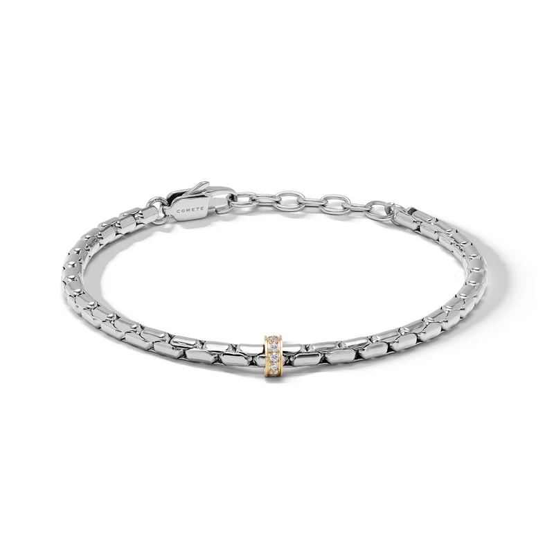 Comete Bracciale in acciaio con PVD giallo e zirconi bianchi UBR1350