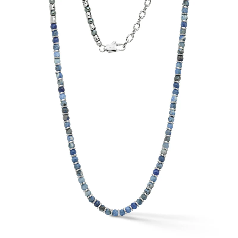 Comete Girocollo in acciaio con sodalite ed ematite UGL775