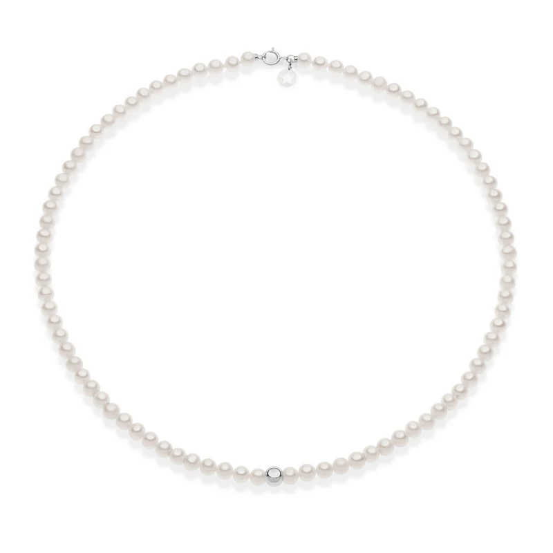Comete Girocollo di perle e sfera in oro bianco 375‰ KFWQ264B