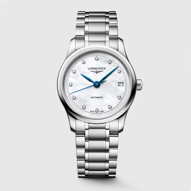 Longines orologio Master Collection 34mm madreperla diamanti automatico acciaio L2.450.4.87.6