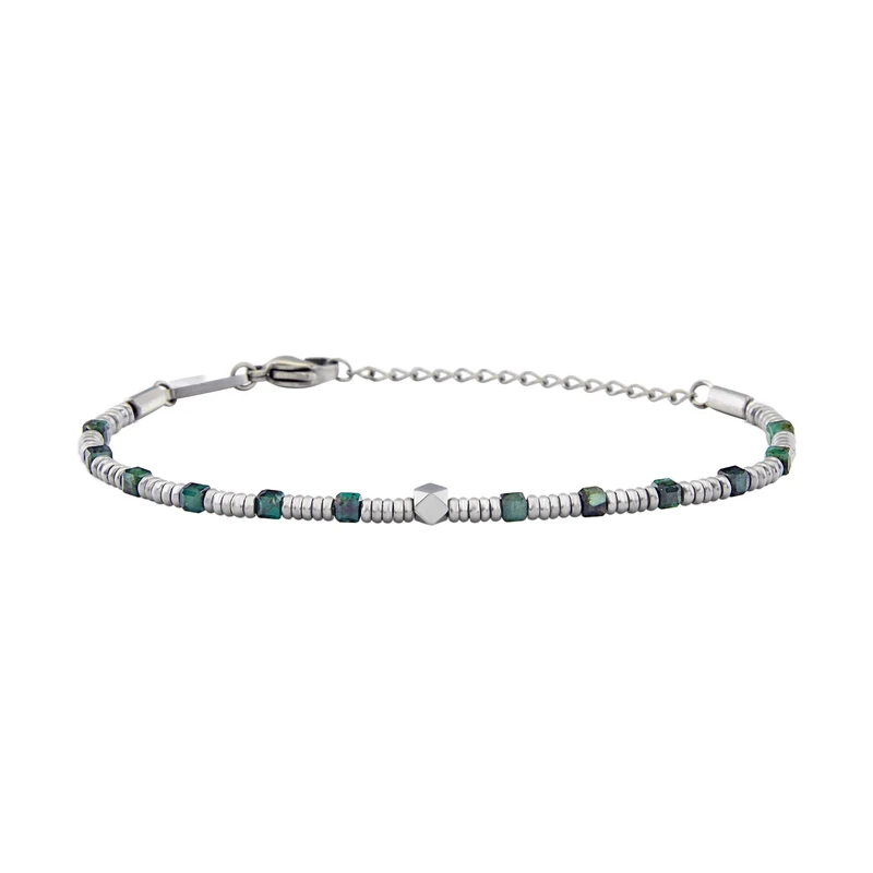Breil bracciale Priam acciaio radice di smeraldo TJ3647