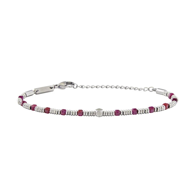 Breil bracciale Priam acciaio radice di rubino TJ3646