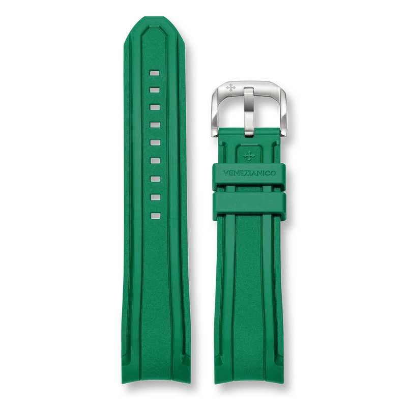 Venezianico Cinturino integrato in gomma Verde 22mm