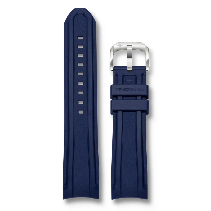 Venezianico Cinturino integrato in gomma Blu Notte 22mm