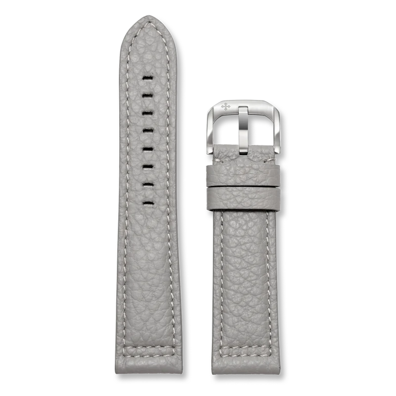 Venezianico Cinturino in Pelle Grigia goffrata 22mm