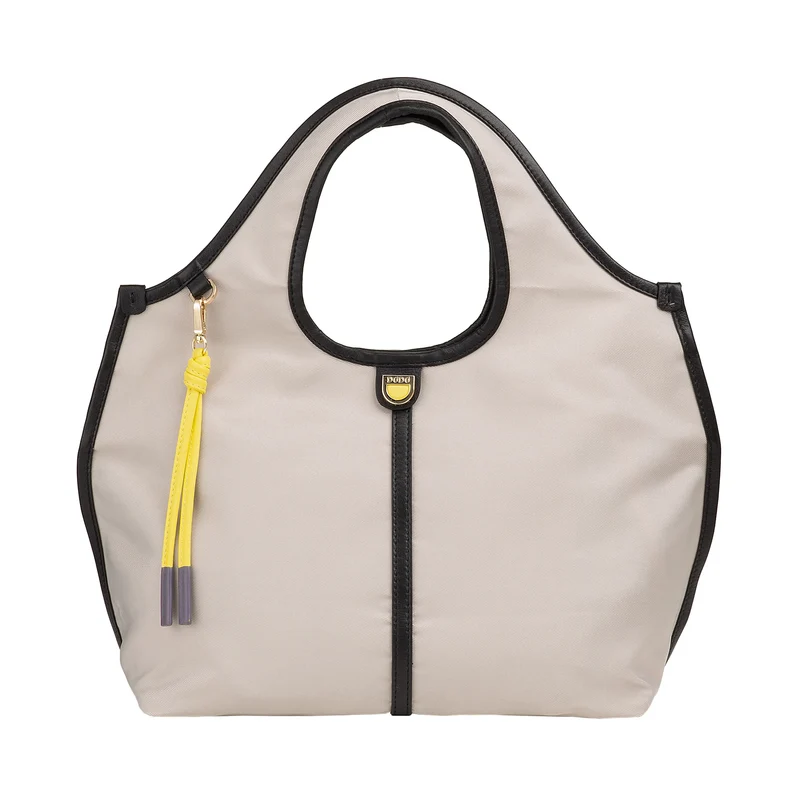 DUDU Borsa Donna a Mano a Tracolla Piccola in Nylon e Pelle – Shopper Leggera con Tracolla Regolabile e Chiusura Magnetica