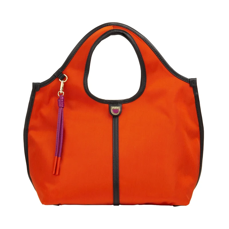 DUDU Borsa Donna a Mano a Tracolla Piccola in Nylon e Pelle – Shopper Leggera con Tracolla Regolabile e Chiusura Magnetica