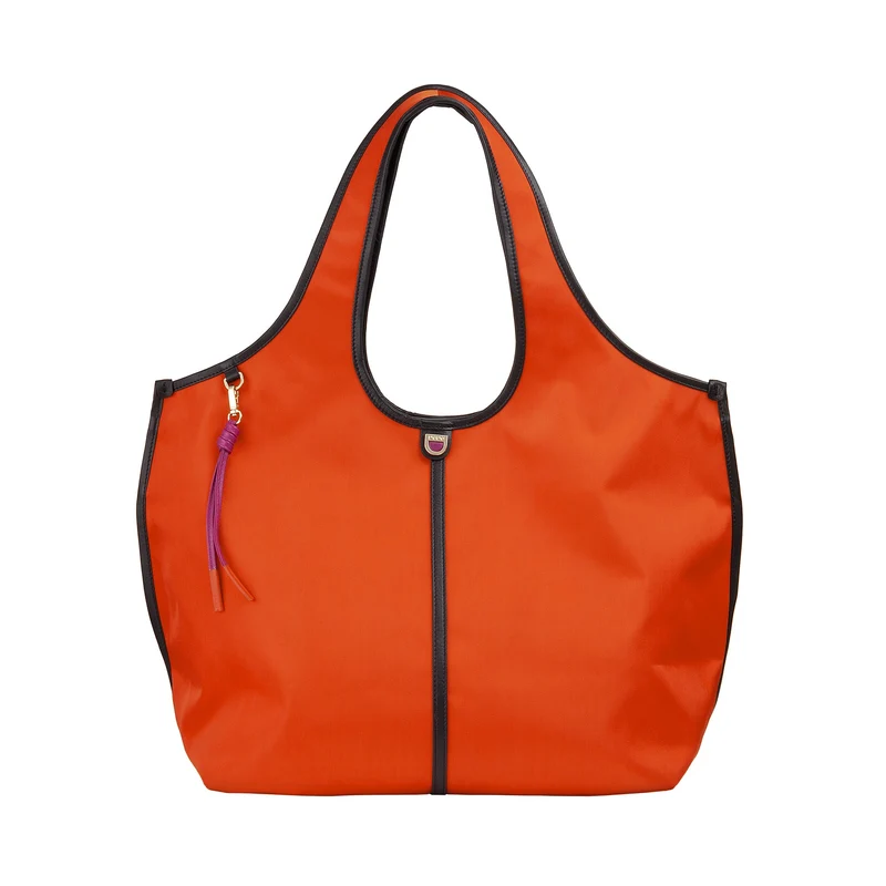 DUDU Borsa Donna a Mano a Tracolla Grande in Nylon e Pelle – Shopper Leggera con Tracolla Regolabile e Chiusura Magnetica