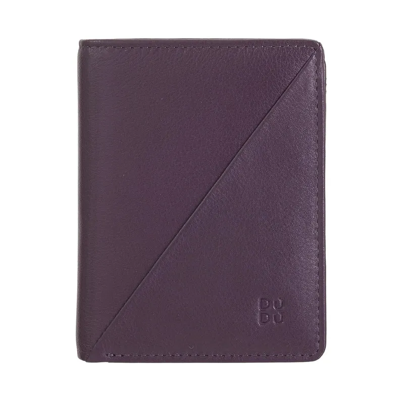 DUDU Portafoglio Donna Piccolo di Pelle Colorata Porta Carte e Tessere con Portamonete Zip e Bottone