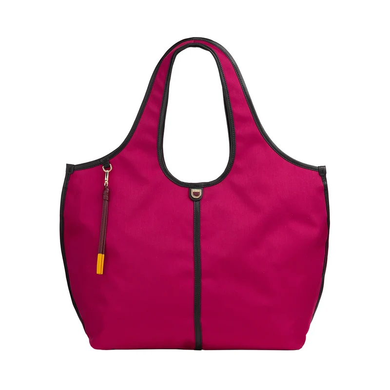 DUDU Borsa Donna a Mano a Tracolla Grande in Nylon e Pelle – Shopper Leggera con Tracolla Regolabile e Chiusura Magnetica