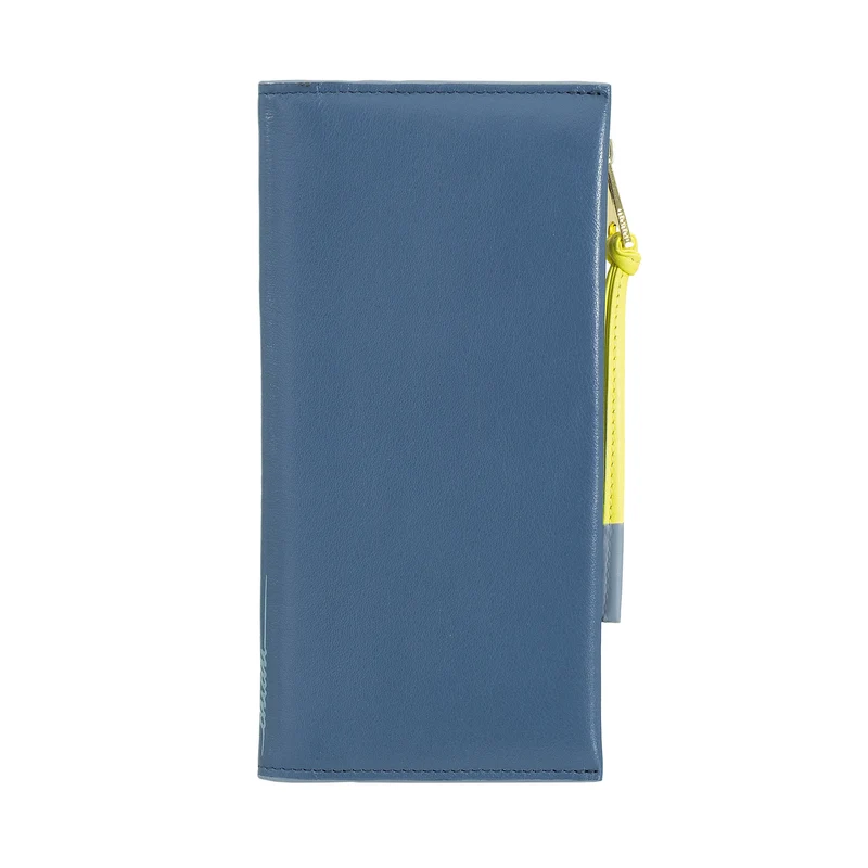 DUDU Portafoglio Donna Grande Slim in Pelle con Zip - Portafogli Lungo Verticale Elegante a Libro con Porta Carte, Tasca Monete con Cerniera e Scomparti per Banconote