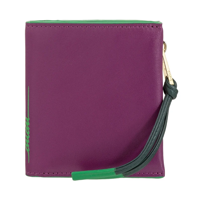 DUDU Portafoglio Donna Piccolo in Pelle con Zip - Portafogli Compatto Slim con Porta Carte Tessere, Tasca Portamonete con Cerniera e Banconote