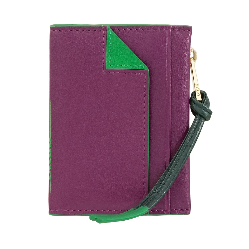 DUDU Portafoglio Porta Carte Donna in Pelle Piccolo - Portacarte Compatto Slim con Zip per Monete, Scomparti per Tessere, Documenti, Adatto a Borse Piccole