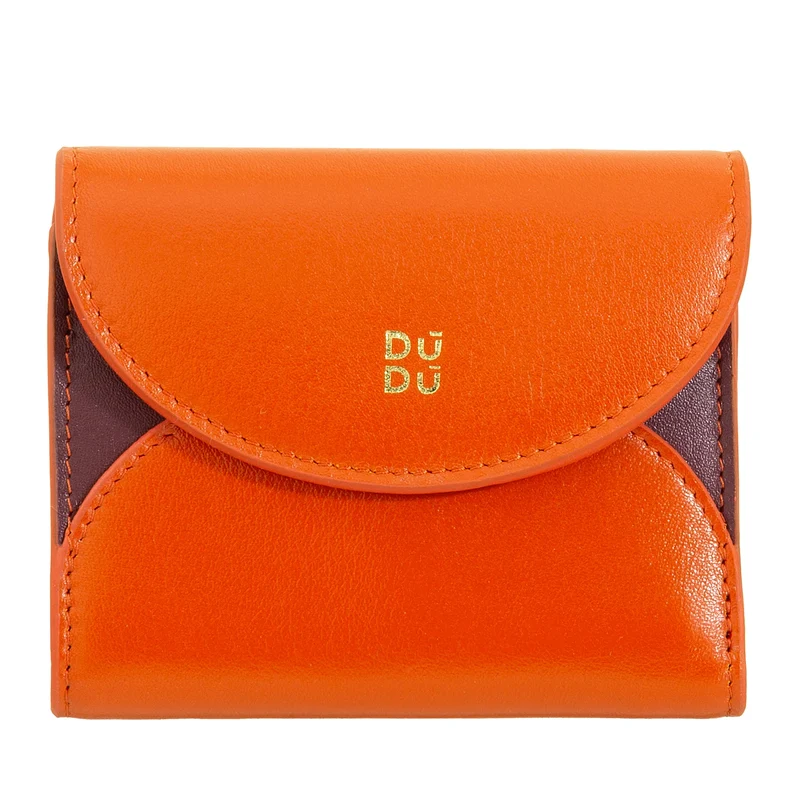 DUDU Portafoglio Donna Piccolo in Pelle Compatto con Porta Carte e Portamonete – Portafogli Donna Vera Pelle Elegante e Capiente