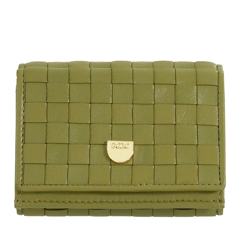 DUDU Portafoglio Piccolo Donna Intrecciato in Pelle con Portamonete - Portafogli in Pelle Intrecciata Porta Carte Compatto Elegante