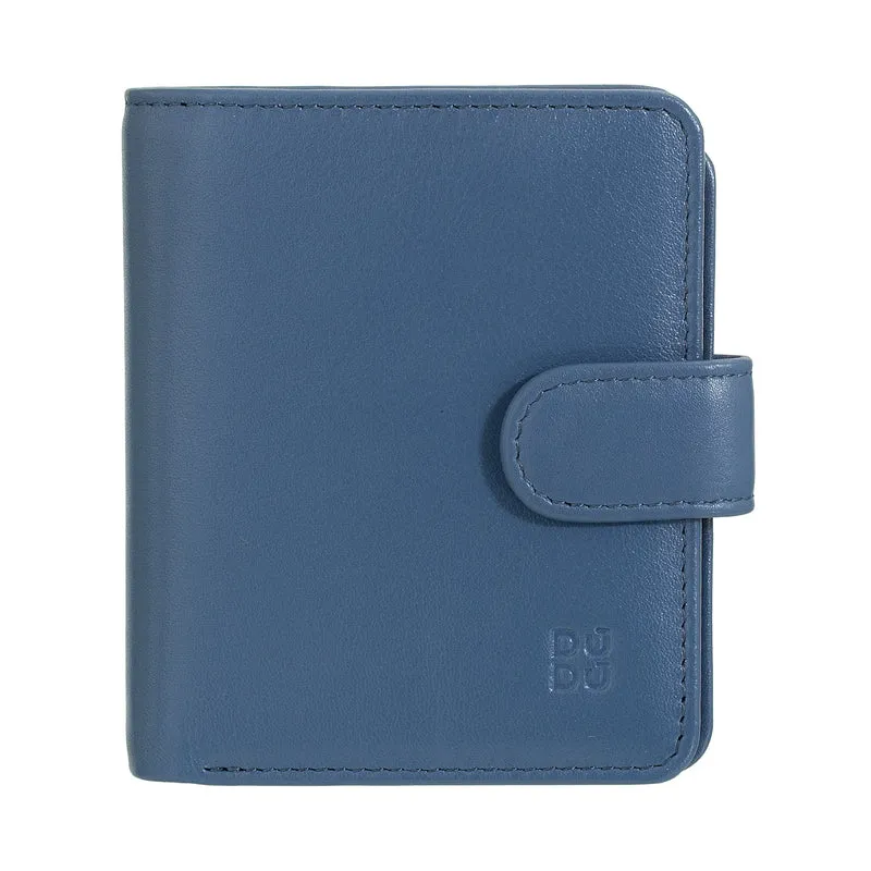 DUDU Portafoglio Piccolo Donna in Pelle con Portamonete a Cerniera, Portafoglio Compatto da Borsetta con Chiusura a Bottone, Porta Banconote, Porta Carte e Protezione RFID
