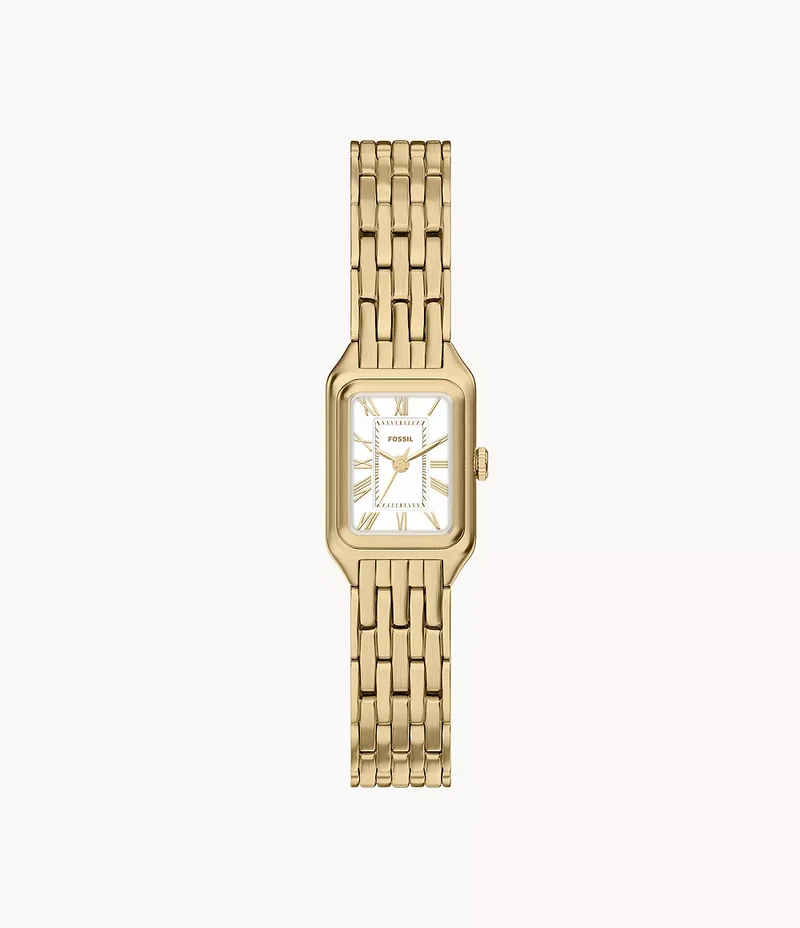 Fossil orologio Raquel mini 18mm argento quarzo acciaio finitura PVD oro giallo ES5467